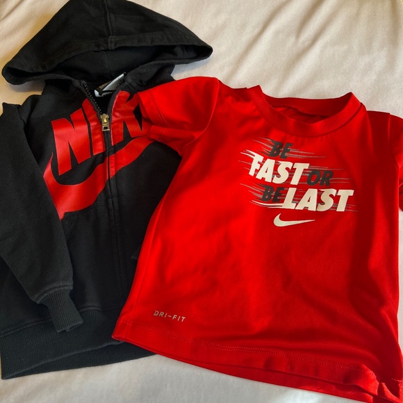 Nike Other - Nike zip up hoodie and Nike short sleeve shirt size 24 M